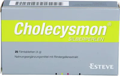 Obrázek produktu pro RIEMSER Cholecysmon stříbrné perleťové potahované tablety, 25 tablet