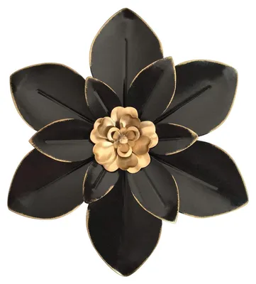 Metallene Blumen-Wandkunst, 25,4 cm, rustikales Design