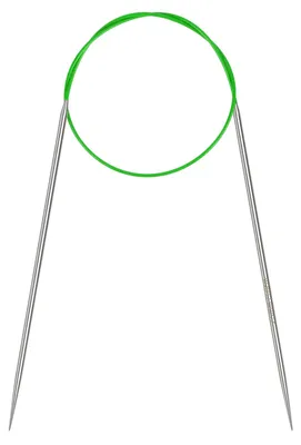 Productafbeelding van Breinaald - 2,5 mm dikte en 60 cm lengte - van roestvrij staal met flexibele kabel, geschikt voor het breien van sokken, truien, handschoenen en sjaals