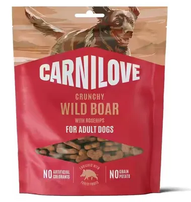 Obrázek produktu pro CARNILOVE CRUNCHY, Pamlsky, Pes, Dospělý jedinec, Divočák, 200 g, Bez cukru