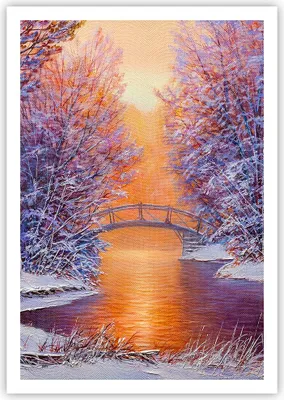 Produktbild von Poster - Poster ohne Rahmen - Brücke Schnee Wald - 70x100 cm - Wand Bild - Wanddeko - Wandbilder - Kunstposter - Wandposter - Bilder - Kunstdruck - Wanddekoration - Wandbild - P2XPA70x100-4545