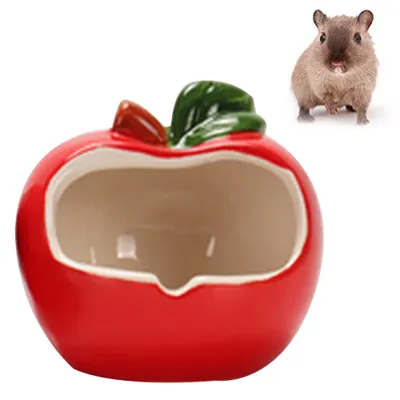 Produktbild von Kleintierversteck aus Keramik für Haustiere, Erdbeer-Form Zwerg Hamster Versteck Liebenswürdig Hamsterhaus Katzenhöhle für Chinchilla-Hamster