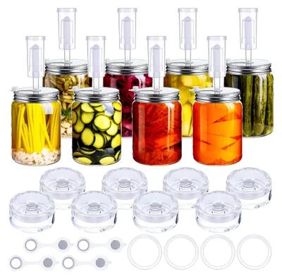 Produktbild von 8-teiliges Fermentationsset für Einmachgläser mit breiter Öffnung