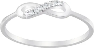 Produktbild von Infinity Ring 925 Silber mit Zirkonia 54 (17.2 mm Ø)