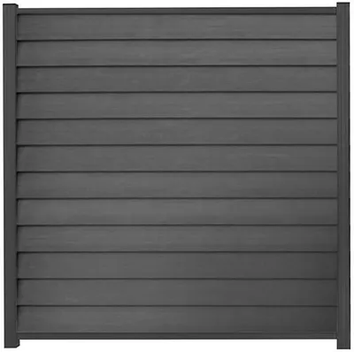 Produktbild von Ligna Gard WPC Zaun Bornholm ca. 180 x 180 cm Sichtschutz Steckzaun Multicolor Anthrazit Holzstruktur Aluminium Anthrazit Ohne Pfosten