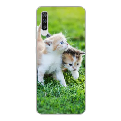 Produktbild von MuchoWow® Handyhülle Schutzhülle Hülle für Samsung Galaxy A70 Kätzchen - Katze - Korb - Mädchen - Kinder - Jungen - Kinder Silikon Softcase Handy Hülle - Schutzhaube
