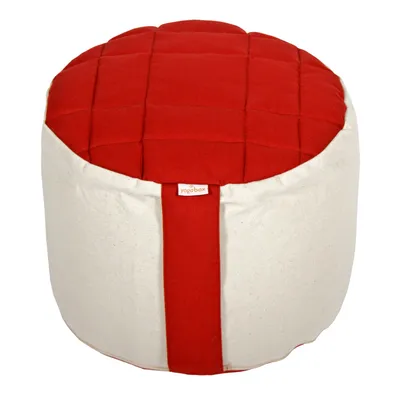 Produktbild von yogabox Meditationskissen Rondo Big Premium - bordeaux / natur 35 x 35 x 25 cm  Buchweizenschalen