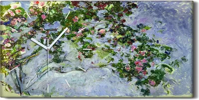 Produktbild von Küche Wohnzimmer Wand Leinwand Uhr Geräuschlos Kunstdruck 60x30 Der Rosenbusch - weiße Hände