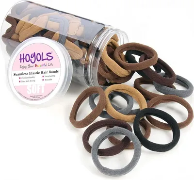 Produktbild von Haargummis 100er Set für Frauen Mädchen Kinder - Weiche Baumwolle - Dicke Pferdeschwanz-Halter - Stirnbänder - Nahtloses Design