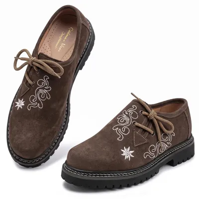 Produktbild von Damen Haferlschuhe Trachtenschuhe für Trachten lederhosen, Farbe:Dunkelbraun, Größe:39