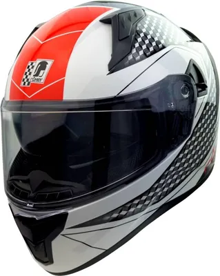 Produktbild von RO202216 - Integralhelm mit Sonnenvisier, weiss/ schwarz/ rot, glänzend Römer Helmets Größe: L,