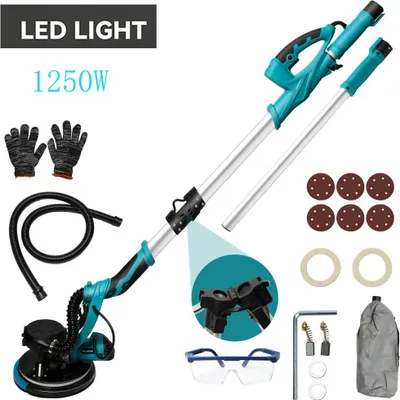 Zdjęcie produktu dla Elektryczna szlifierka do suchej zabudowy, odsysanie pyłu, płynna regulacja prędkości, 1250 W