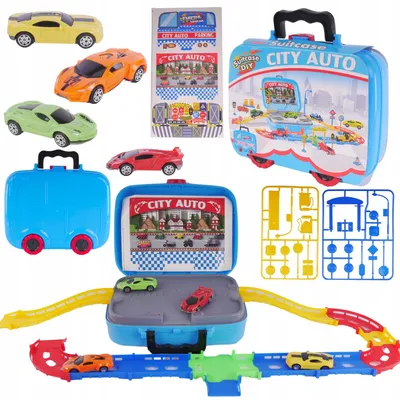 Image de ProNice Circuit Parking Valise Jeu de Voitures 42 Pièces