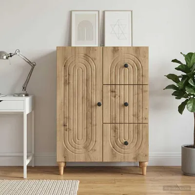 Imagen del producto de Maison Exclusive - Aparador artesanal de roble, 66 x 34,5 x 90 cm, fabricado en material de madera