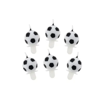 Produktbild von Tortenkerzen FUSSBALL Rund Geburtstag 6St