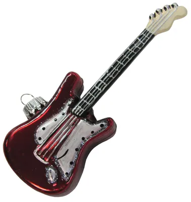 Produktbild von Krebs Glas Lauscha Weihnachtsbaumschmuck - E-Gitarre - aus Glas gefertigt - ca. 11cm
