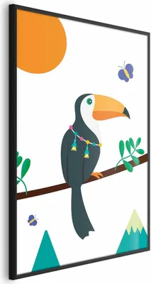 Produktbild von Posterpapier Poster - Toucan and Butterflies 21x30 cm Für Kinder g-A-0206-ao-a