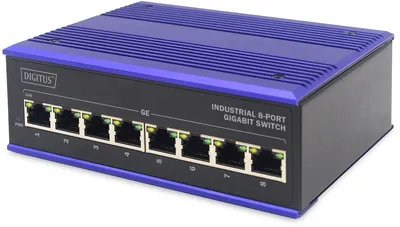 Immagine prodotto di DIGITUS Switch Ind. 8-Port Gigabit Unmanaged blau