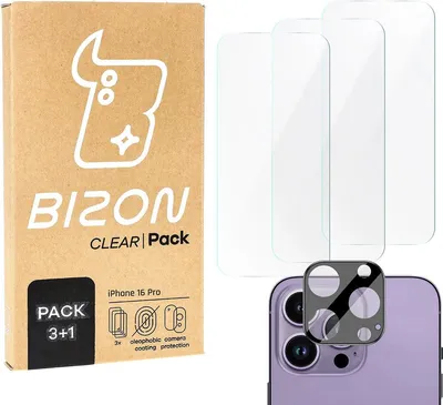 Produktbild von BIZON Clear 3x Bildschirmglas + Kameraglas Apple iPhone 16 Pro Max