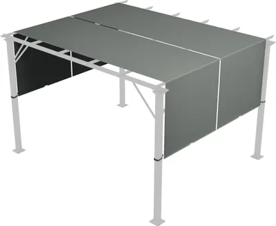 Image de Outsunny Lot de 2 toiles de rechange pergola rétractable de 4,9 x 1,2 m pour pergola de 3 x 3 m tissu polyester protection UV gris foncé