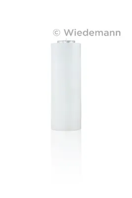 Produktbild von Formenkerze Kerzenzylinder mit Teelichteinsatz Perlmutt geriffelt, 240 x 80 mm, Weiß, Kerze zum Gestalten einer Anlasskerze