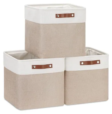 Produktbild von Set aus 3 Stoff-Aufbewahrungskörben für Schrank und Regal