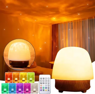 Produktbild von 16 Farben LED Sternenhimmel Projektor, Nachttischlampe mit Lampenschirm, Bluetooth Lautsprecher, Fernbedienung 3 Modi Badezimmer Zimmer Deko