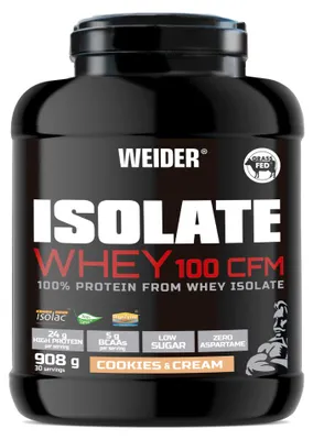 Image de Whey Isolate - Weider - Isolate Whey 100 CFM (908g) - Saveur Cookies et Cream