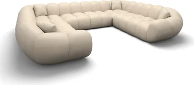 Produktbild von Kunstleder U-Form XXL Panorama Sofa Liva Beige