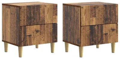 Obrázok produktu pre vidaXL Nočný stolík, 2 kusy, masívny vzhľad, 43 x 34,5 x 48 cm, drevotrieska