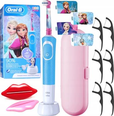 Produktbild von Oral-B | Elektrische Zahnbürste Vitality 100 Kids - Blau - Mit Frozen Aufklebern - Sicher und Effektiv