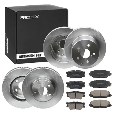 Produktbild von 2X Bremsscheiben + Bremsbeläge Vorne Hinten