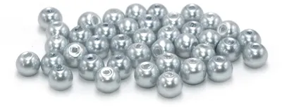 Produktbild von Vintageparts Glaswachsperlen rund silberfarben 6 mm, 40 Stück