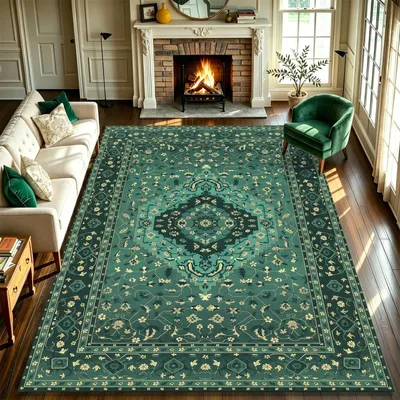 Produktbild von Kurzflor Teppich, Orientalischer Stil, 160x230 cm, rutschfest, für Wohnzimmer