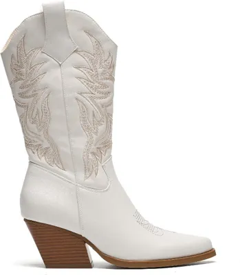 Produktbild von Cowboylaarzen Wit Stiksels