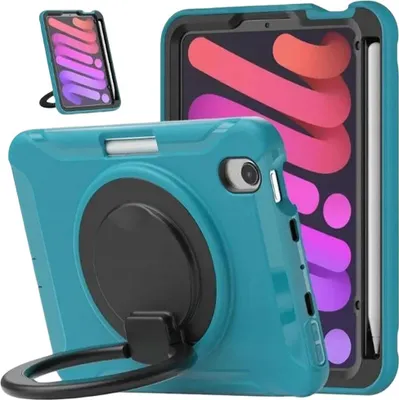 Productafbeelding van Beschermhoes voor iPad mini 6, met draaibare houder, houder voor de Apple Pencil en standaard, blauw