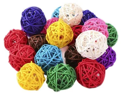 Rotan-Dekobälle 20 Stück, 5 cm, Bastel-Deko, Hochzeit, Weihnachten