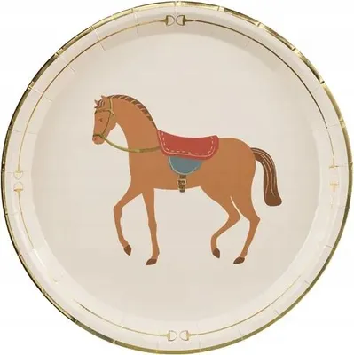 Produktbild von 6 Steigbügelparty Pappteller 23 cm