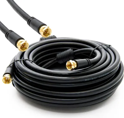 Produktbild von PremiumX 30m SAT TV Antennenkabel F-Anschlusskabel mit Mantelstromfilter Schwarz