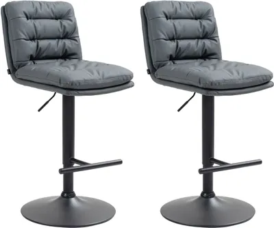 Produktbild von 2er Set Barhocker Damar Kunstleder schwarz grau