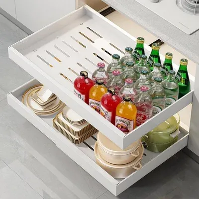 Produktbild von Famanu Kastorganizer Ausziehbar 32-52 W x 42 l x 7 H - Robuster Küchenorganizer