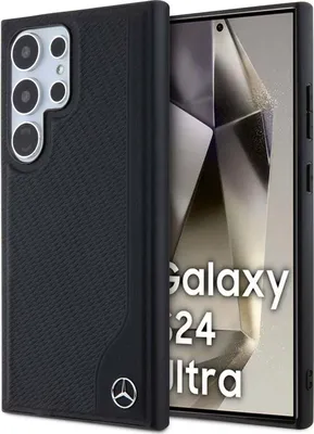 Zdjęcie produktu dla Etui Mercedes Leather Debossed Line Magsafe Na Samsung Galaxy S24 Ultra - Czarne
