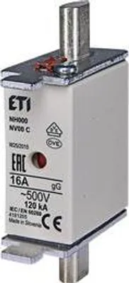 Obrázek produktu pro CB Elektro Nožní pojistka NV/NH 00C 125A gL/gG 500V KOMBI (ETI)
