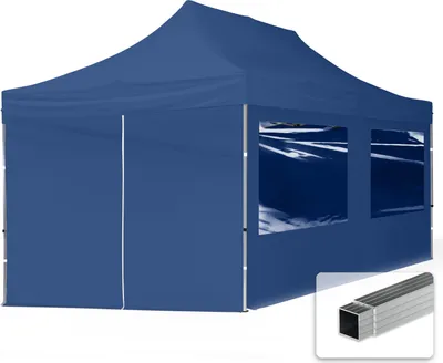 Obrázek produktu pro Nůžkový stan 3x6 m, hliník, vč. 4 bočnic tmavě modrá