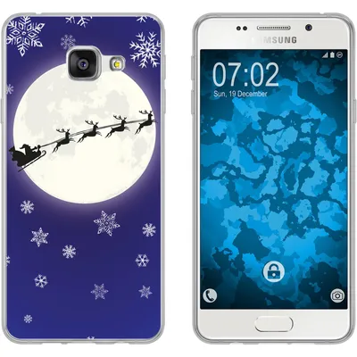 Produktbild von PhoneNatic Case kompatibel mit Samsung Galaxy A7 (2016) A710 Silikon-Hülle X Mas Weihnachten Santa - Snowflakes M4