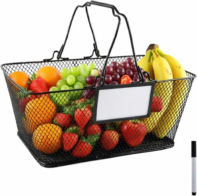 Immagine prodotto di Cesto in metallo con manico, grande, nero, per giardinaggio