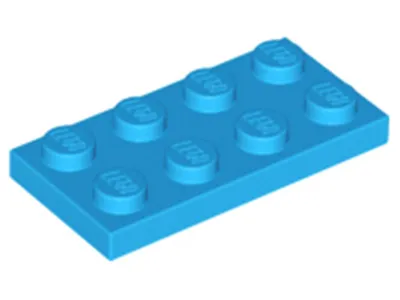 Image de Lego® 50 pièces 3020 Plaques 2x4 Part Basic 50 bleu azur foncé