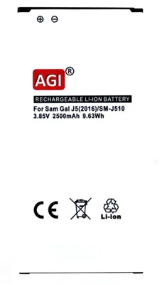 Produktbild von Akku für Samsung SM-J510F Li-Ion 3,85 Volt 2500 mAh schwarz.