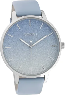 Produktbild von Oozoo Leder Damen Uhr C10830 Analog Quarzuhr Armband hellblau Timepieces D2UOC10830