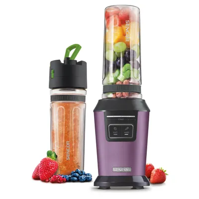 Produktbild von SENCOR SBL 7173VT Automatický mixér na Smoothie, láhve vyrobené z nárazově odolného TRITANU bez obsahu BPA (PCTG), pulzní spínač pro účinné mísení, příkon: 800 W